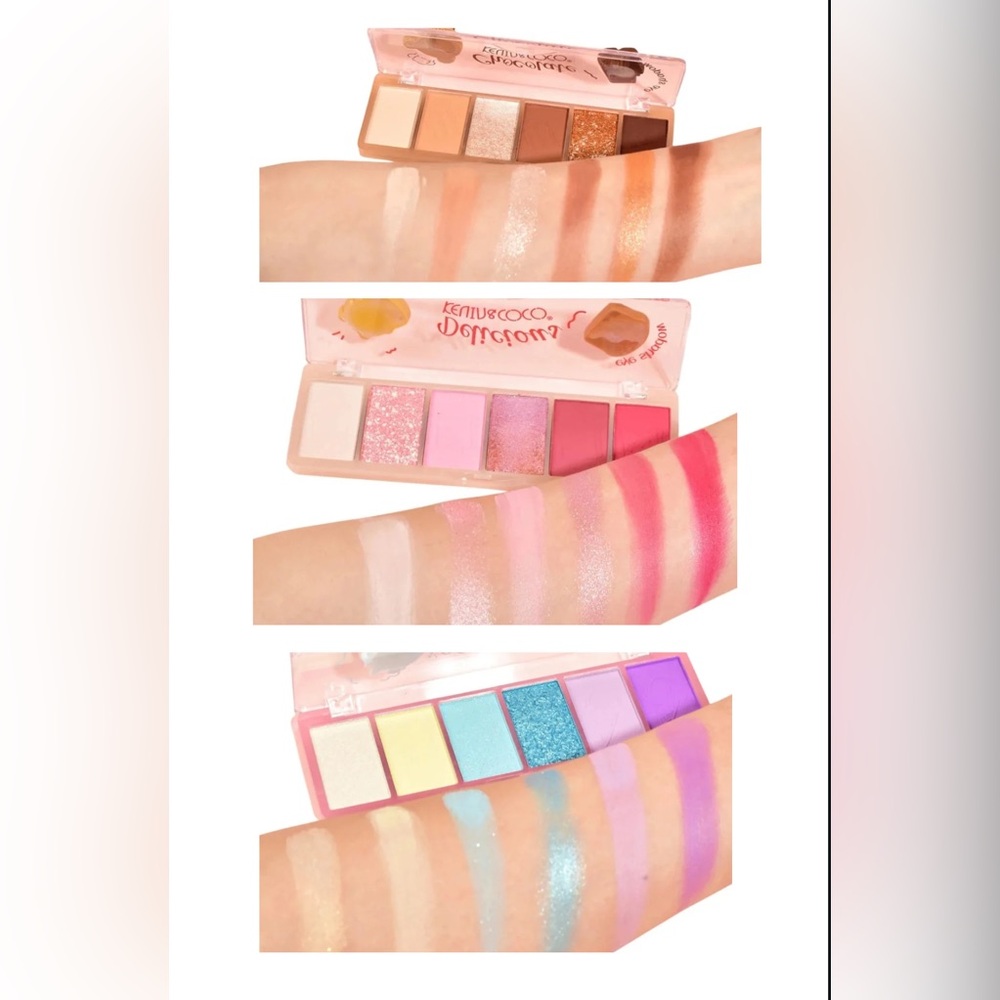 Kevin and Coco three Eye Shadow Palette Bundle - Pink and Red Shades